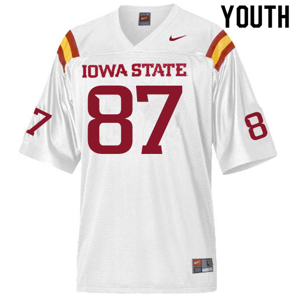 Youth #87 Easton Dean Iowa State Cyclones College Football Jerseys Sale-White - Click Image to Close